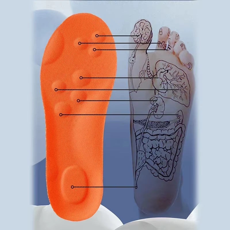 4D Latex Sport Insoles Soft High Elasticity Shoe Pads Arch Support Orthotic Insoles Breathable Absorption Cushion Unisex