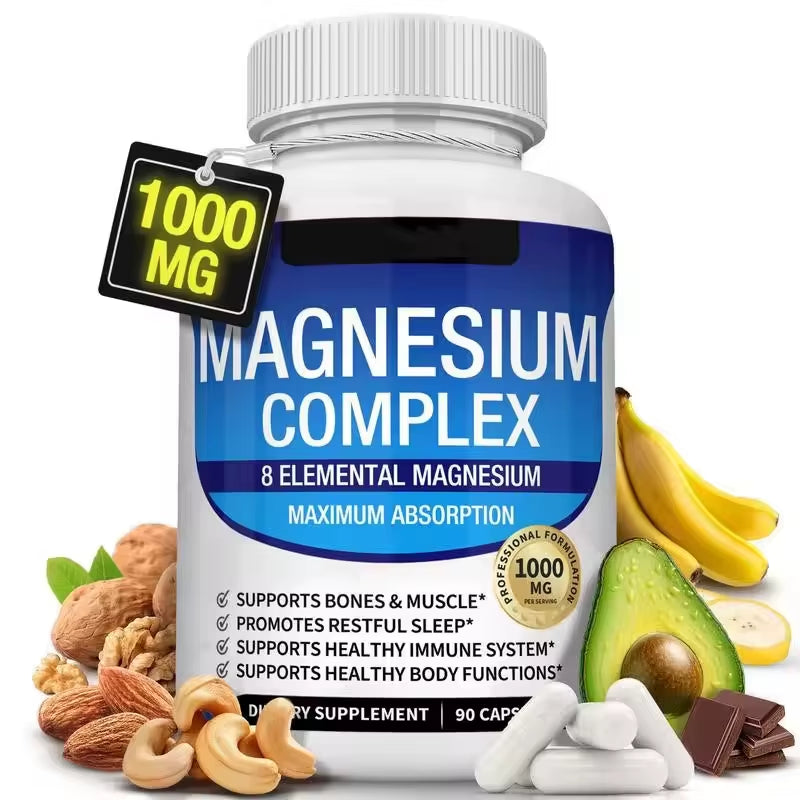 Fitness Edible Magnesium Complex Supplements Food Grade Improve Memory Sleep Adult Use In-Stock Cross-Border Essential Minerals