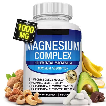 Fitness Edible Magnesium Complex Supplements Food Grade Improve Memory Sleep Adult Use In-Stock Cross-Border Essential Minerals