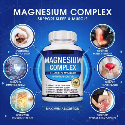 Fitness Edible Magnesium Complex Supplements Food Grade Improve Memory Sleep Adult Use In-Stock Cross-Border Essential Minerals