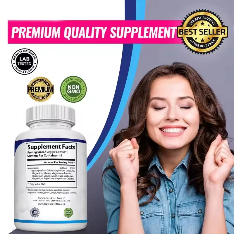 Fitness Edible Magnesium Complex Supplements Food Grade Improve Memory Sleep Adult Use In-Stock Cross-Border Essential Minerals