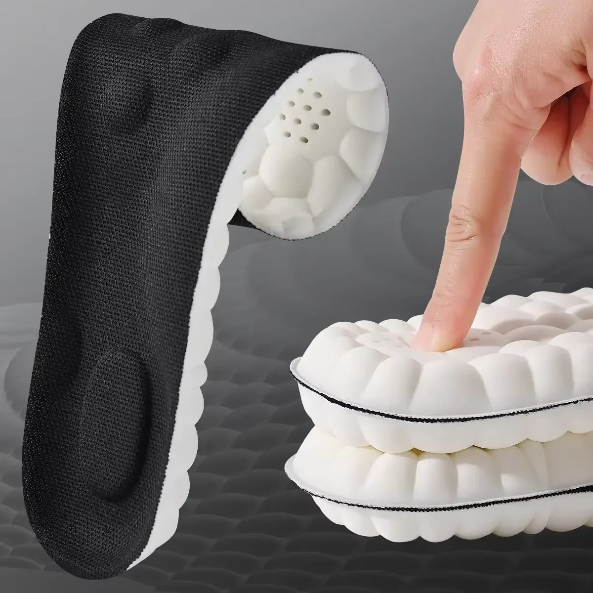 4D Latex Sport Insoles Soft High Elasticity Shoe Pads Arch Support Orthotic Insoles Breathable Absorption Cushion Unisex